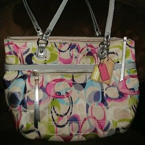 COACH POPPY IKAT SIGNATURE SMALL TOTE BAG #19877